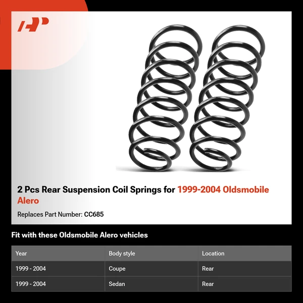 2 Pcs Rear Suspension Coil Springs for 1999-2004 Oldsmobile Alero