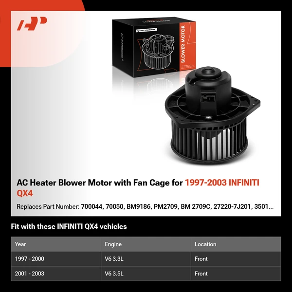 AC Heater Blower Motor with Fan Cage for 1997-2003 INFINITI QX4