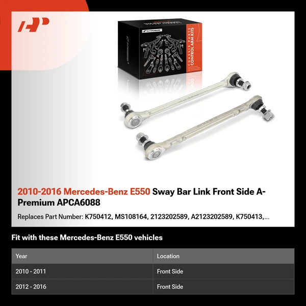 2010-2016 Mercedes-Benz E550 Sway Bar Link Front Side A-Premium APCA6088