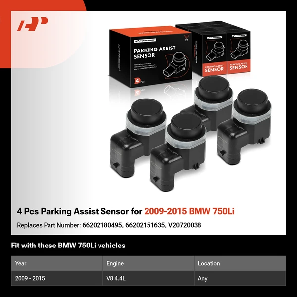 4 Pcs Parking Assist Sensor for 2009-2015 BMW 750Li
