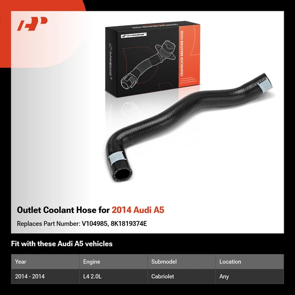 Outlet Coolant Hose for 2014 Audi A5
