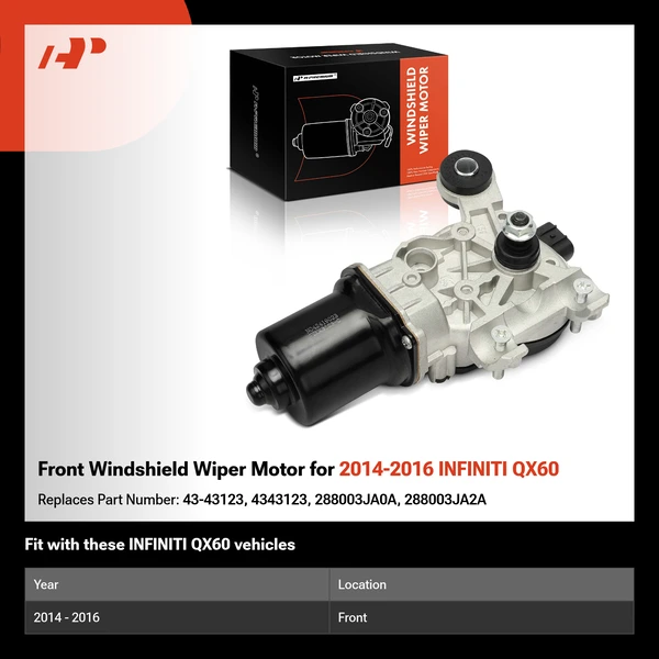 Front Windshield Wiper Motor for 2014-2016 INFINITI QX60