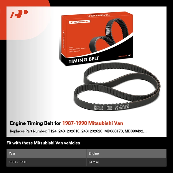 Engine Timing Belt for 1987-1990 Mitsubishi Van