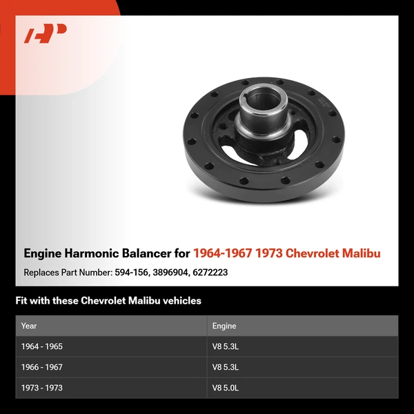 Engine Harmonic Balancer for 1964-1967 1973 Chevrolet Malibu