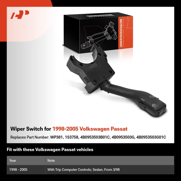 Wiper Switch for 1998-2005 Volkswagen Passat