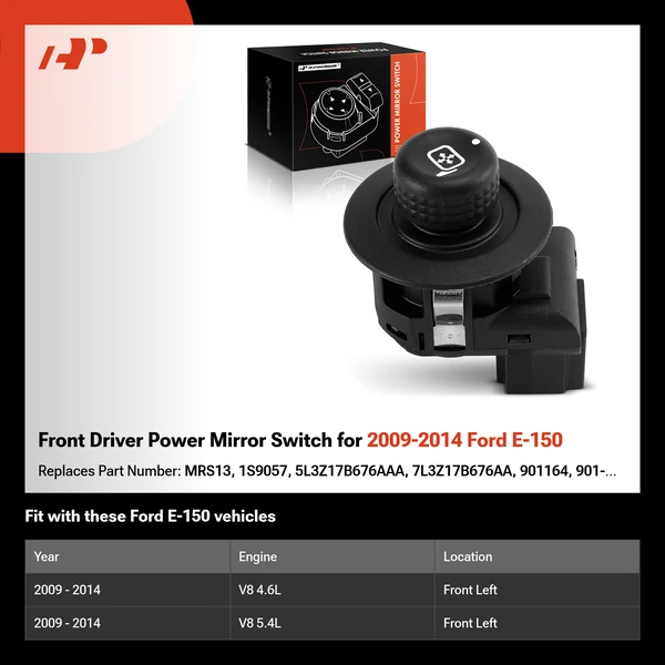 Front Driver Power Mirror Switch for 2009-2014 Ford E-150
