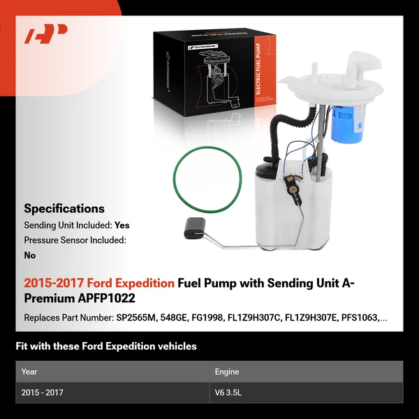 2015-2017 Ford Expedition Fuel Pump with Sending Unit A-Premium APFP1022