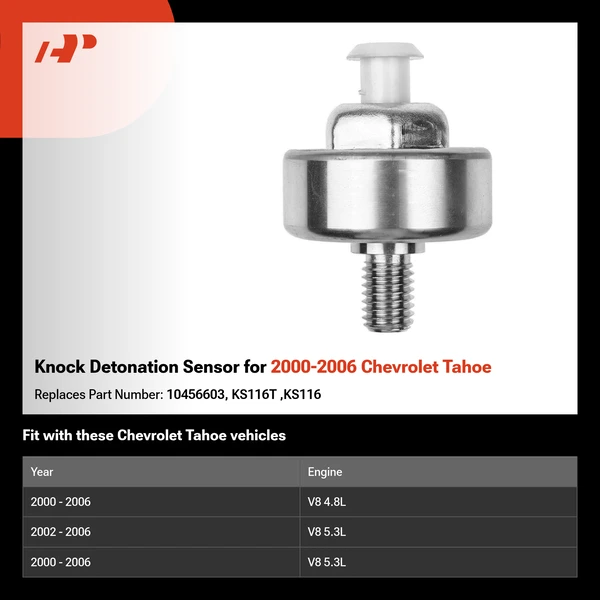 Knock Detonation Sensor for 2000-2006 Chevrolet Tahoe
