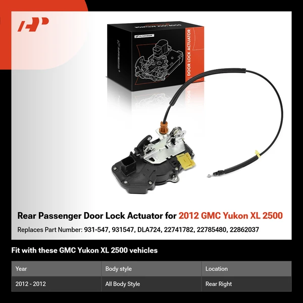 Rear Passenger Door Lock Actuator for 2012 GMC Yukon XL 2500