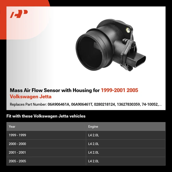 Mass Air Flow Sensor with Housing for 1999-2001 2005 Volkswagen Jetta