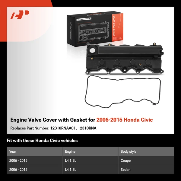 Engine Valve Cover with Gasket for 2006-2015 Honda Civic