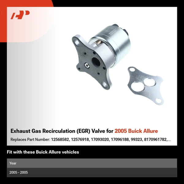 Exhaust Gas Recirculation (EGR) Valve for 2005 Buick Allure