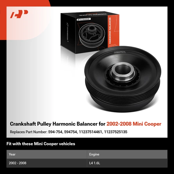 Crankshaft Pulley Harmonic Balancer for 2002-2008 Mini Cooper