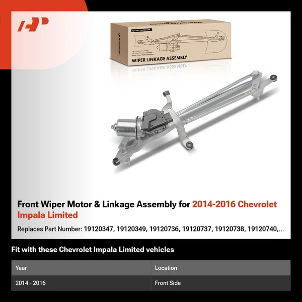 Front Wiper Motor & Linkage Assembly for 2014-2016 Chevrolet Impala Limited