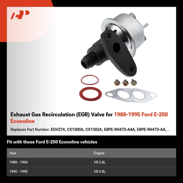 Exhaust Gas Recirculation (EGR) Valve for 1988-1995 Ford E-250 Econoline