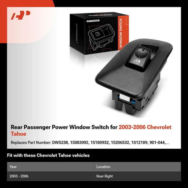 Rear Passenger Power Window Switch for 2003-2006 Chevrolet Tahoe
