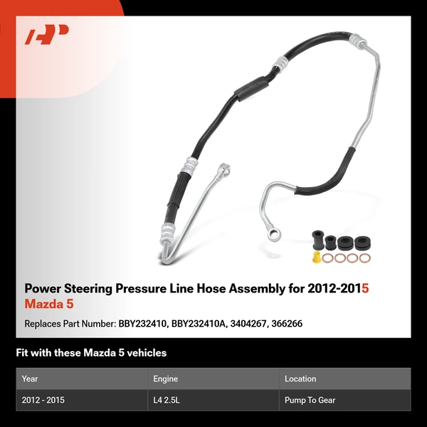 Power Steering Pressure Line Hose Assembly for 2012-2015 Mazda 5