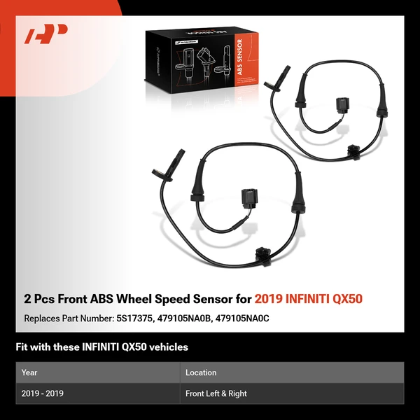 2 Pcs Front ABS Wheel Speed Sensor for 2019 INFINITI QX50