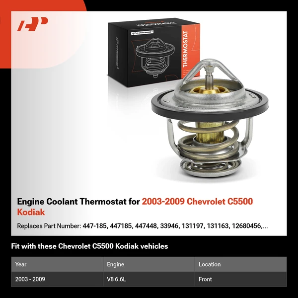 Engine Coolant Thermostat for 2003-2009 Chevrolet C5500 Kodiak