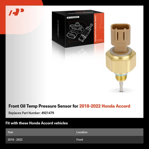 Front Oil Temp Pressure Sensor for 2018-2022 Honda Accord