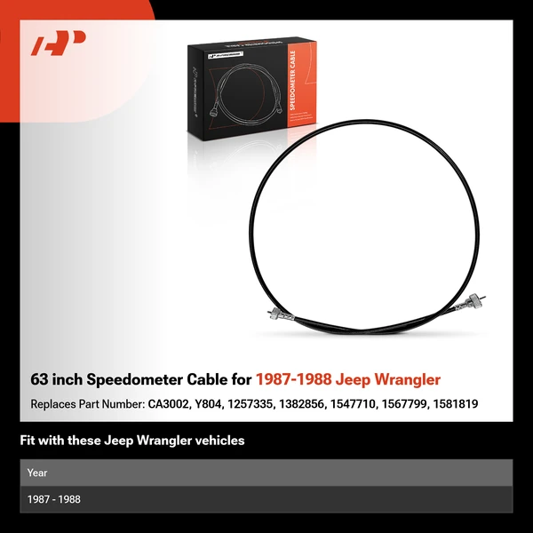 63 inch Speedometer Cable for 1987-1988 Jeep Wrangler