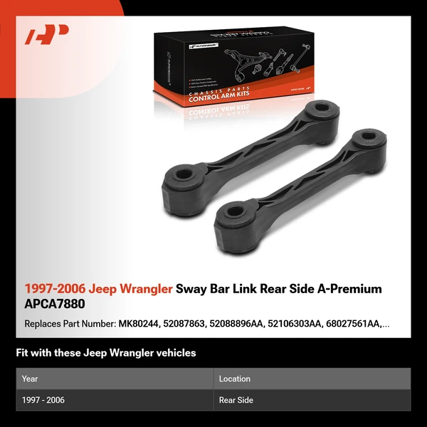 1997-2006 Jeep Wrangler Sway Bar Link Rear Side A-Premium APCA7880