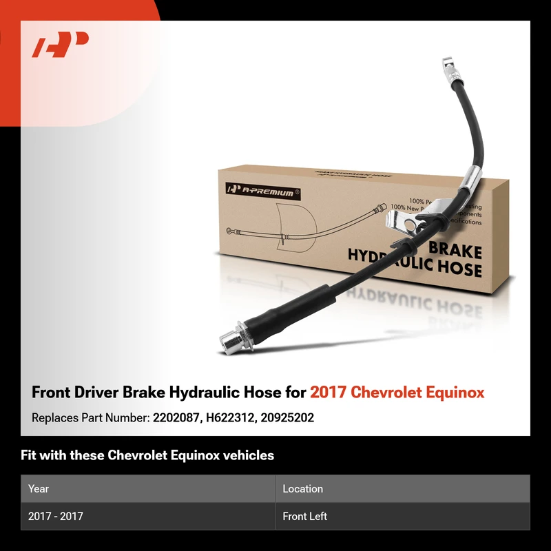 Front Driver Brake Hydraulic Hose for 2017 Chevrolet Equinox