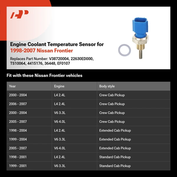 Engine Coolant Temperature Sensor for 1998-2007 Nissan Frontier