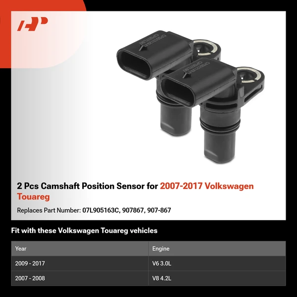 2 Pcs Camshaft Position Sensor for 2007-2017 Volkswagen Touareg