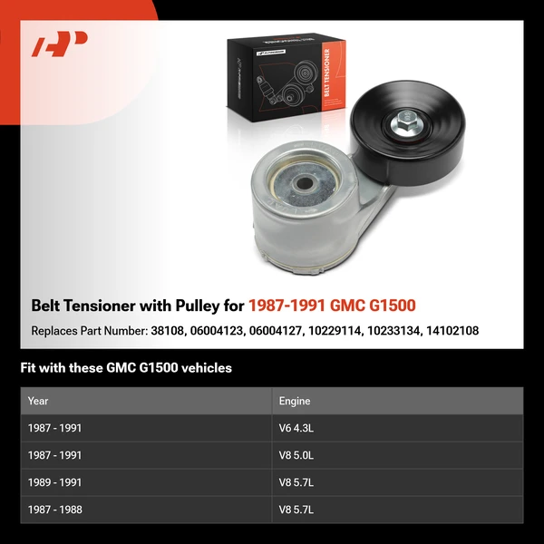 Belt Tensioner with Pulley for 1987-1991 GMC G1500