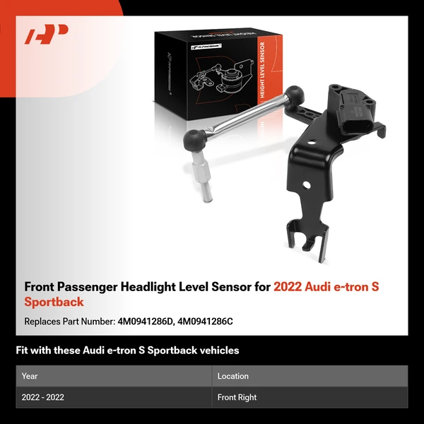 Front Passenger Headlight Level Sensor for 2022 Audi e-tron S Sportback