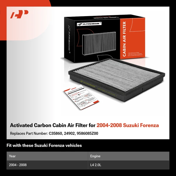 Activated Carbon Cabin Air Filter for 2004-2008 Suzuki Forenza