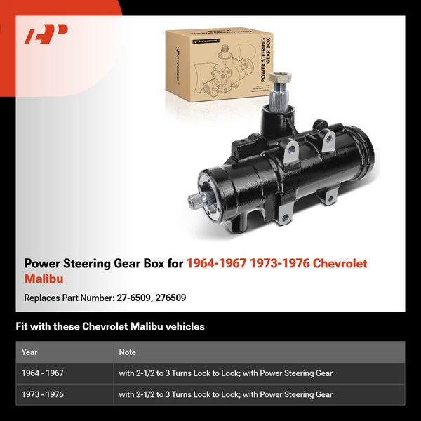 Power Steering Gear Box for 1964-1967 1973-1976 Chevrolet Malibu
