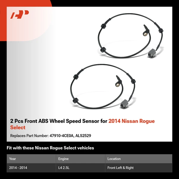 2 Pcs Front ABS Wheel Speed Sensor for 2014 Nissan Rogue Select