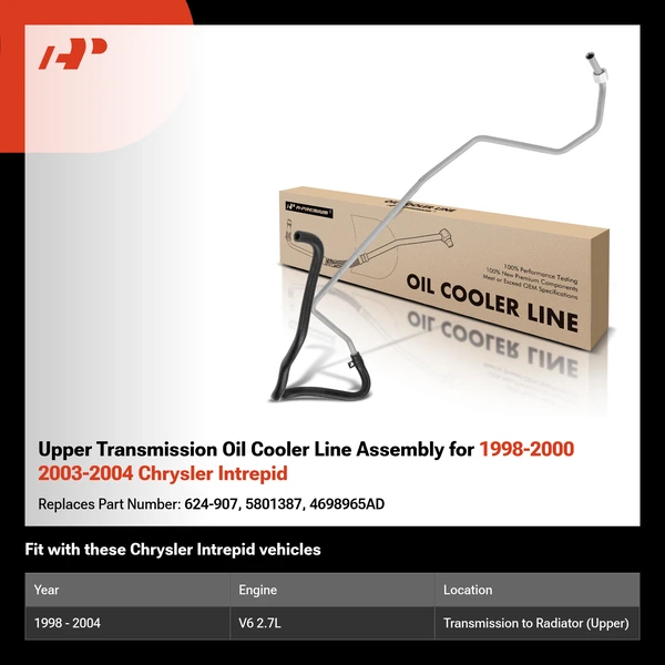 Upper Transmission Oil Cooler Line Assembly for 1998-2000 2003-2004 Chrysler Intrepid