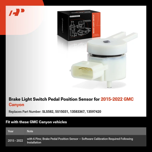 Brake Light Switch Pedal Position Sensor for 2015-2022 GMC Canyon