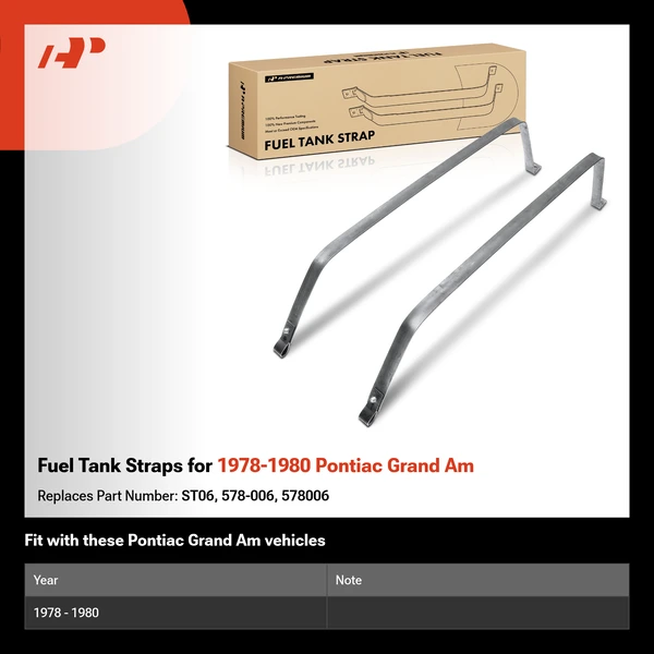 Fuel Tank Straps for 1978-1980 Pontiac Grand Am