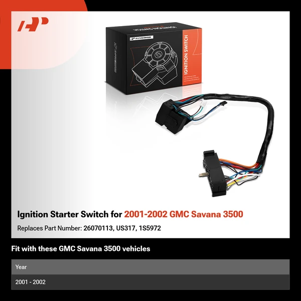 Ignition Starter Switch for 2001-2002 GMC Savana 3500