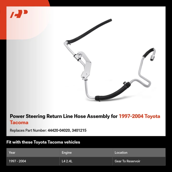 Power Steering Return Line Hose Assembly for 1997-2004 Toyota Tacoma