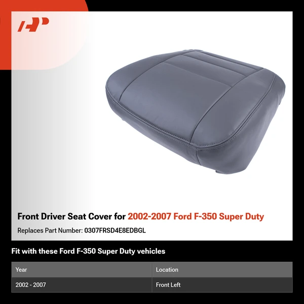 Front Driver Seat Cover for 2002-2007 Ford F-350 Super Duty