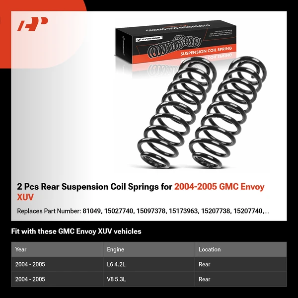 2 Pcs Rear Suspension Coil Springs for 2004-2005 GMC Envoy XUV