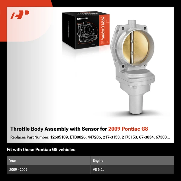 Throttle Body Assembly with Sensor for 2009 Pontiac G8
