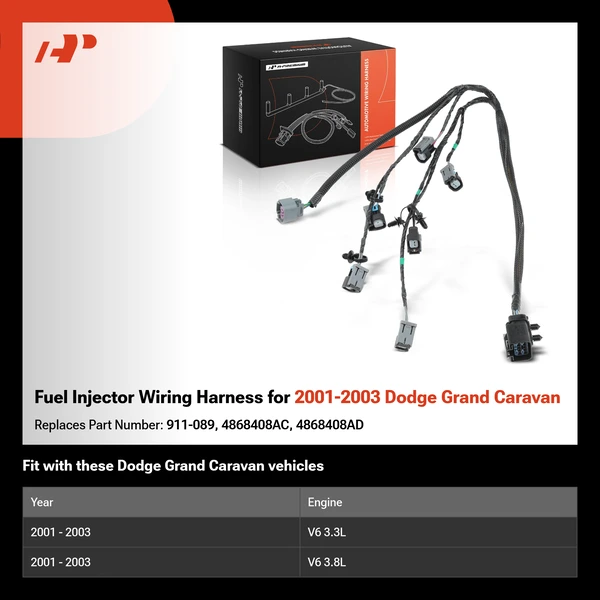 Fuel Injector Wiring Harness for 2001-2003 Dodge Grand Caravan