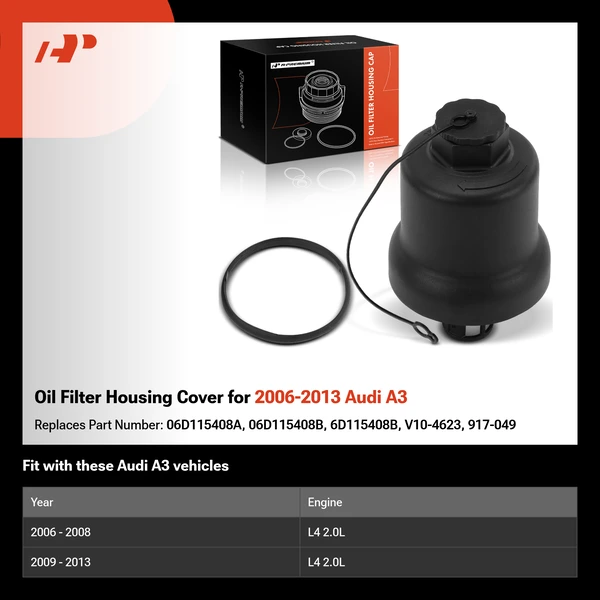 Oil Filter Housing Cover for 2006-2013 Audi A3