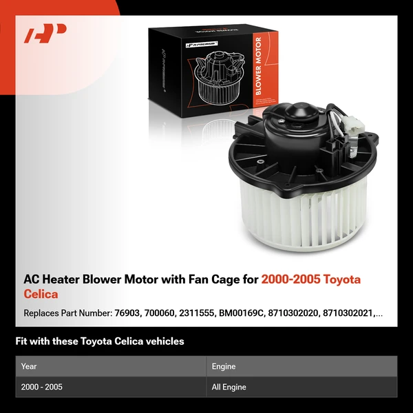 AC Heater Blower Motor with Fan Cage for 2000-2005 Toyota Celica