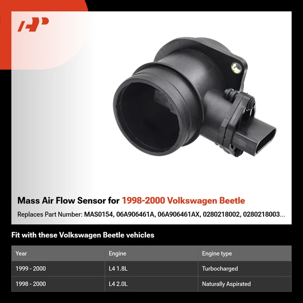 Mass Air Flow Sensor for 1998-2000 Volkswagen Beetle