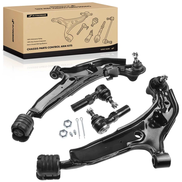 1996-1999 INFINITI I30 A Set of 4 Control Arm and Tie Rod End Kit Front Side A-Premium APCA0378