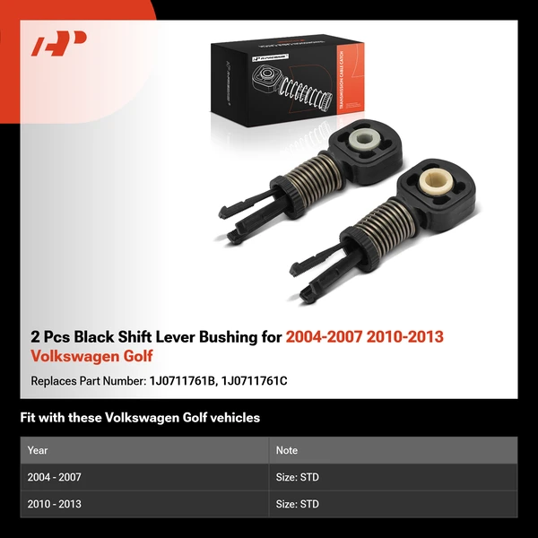2 Pcs Black Shift Lever Bushing for 2004-2007 2010-2013 Volkswagen Golf