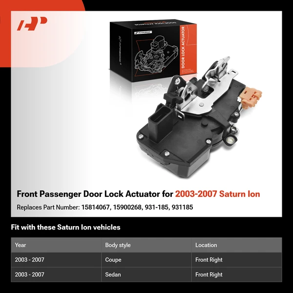 Front Passenger Door Lock Actuator for 2003-2007 Saturn Ion