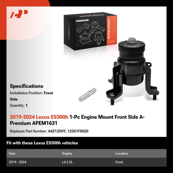 2019-2024 Lexus ES300h 1-Pc Engine Mount Front A-Premium APEM1631